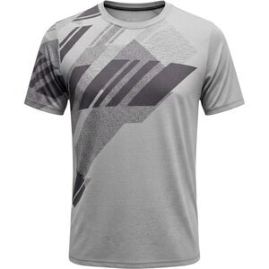 Liberty Pro Mens M Performance Shirt Gray Geometric Athletic Workout Stretch